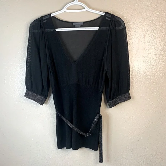Armani Exchange Y2K Whimsigoth Mesh Glitter
Detail Belted Blouse Size M - Picture 4 of 12